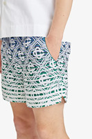 Shorts de bain décontractés pour hommes à motif géométrique, séchage rapide, taille mi-haute, avec cordon de serrage, en tissu polyester imprimé