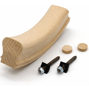 Conector de Barandilla Curva de Madera de Roble Macizo con Acabado Natural - Product Image 2
