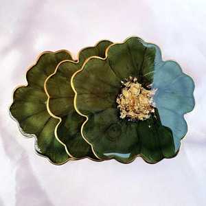 High Quality Resin Epoxy Coasters with Sculpture Flower Design for Home Decorative Wholesale Price - Product Image 2