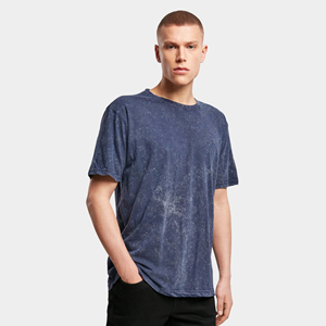 T-shirts pour hommes en coton tricoté 100% délavé à l'acide, respirants, à manches courtes, coupe régulière, longueur longue, personnalisables avec logo, vente en gros - Product Image 5