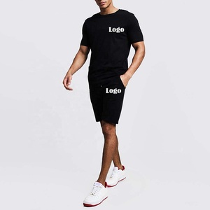 Ensemble de vêtements de sport unisexe personnalisé avec logo 2021, 100% coton, respirant, écologique, séchage rapide, taille plus, short de course gris, t-shirt d'été - Product Image 1