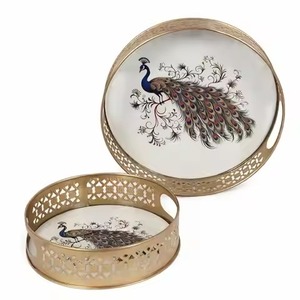 Traditional Style Eco-Friendly Metal Pichwai Jar & <b>Tray</b> Set for Home & Temple Diwali Pooja Decor - Product Image 6