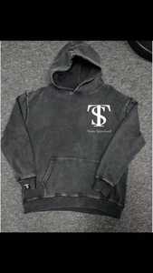 Sweat à capuche oversize pour homme en molleton épais en mélange de coton, style streetwear décontracté, logos personnalisés - Product Image 3