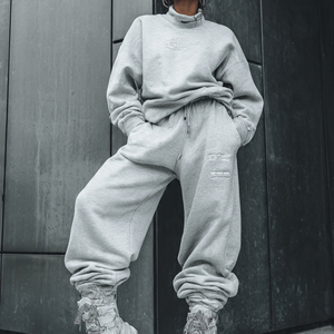 ชุดวอร์มโอเวอร์ไซส์หนา 500gsm สำหรับผู้หญิง เสื้อฮู้ดดี้ทรงหลวม กางเกงจ็อกเกอร์ทรงหลวม ชุดเซ็ตสำหรับสุภาพสตรี - Product Image 4