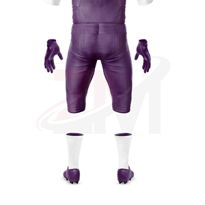 Ensemble d'uniformes de football américain pour hommes, maillot violet, pantalon, numéro 00, impression par sublimation, polyester respirant, taille adulte - Product Image 3
