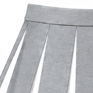 Manufacturer Customized <b>Grey</b> <b>Pleated</b> Cheer <b>Skirt</b> Women Athletic Performance Uniform Dance Team Apparel With Contrast Stripe - Product Image 3