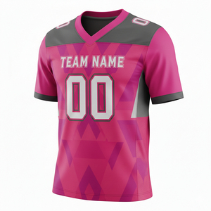 Camiseta de Fútbol Americano Unisex con Cuello en V, Manga Corta, Corte Holgado, 100% Poliéster, Color Personalizado, Transpirable, Antibacteriana - Product Image 6