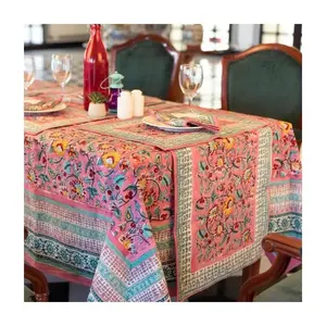 100% 유기농 면 방수 테이블 천 뜨거운 판매 좋은 품질 특별 디자인 매칭 다채로운 테이블 매트 코스터 러너