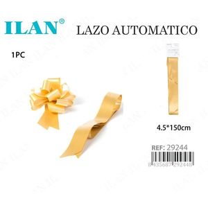 Fiocco automatico dorato ILAN 4,5x150 cm per decorazioni nuziali - Product Image 3