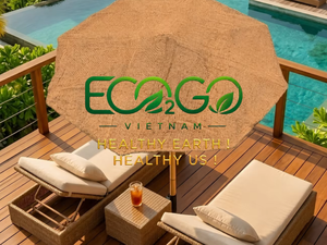 Eco2go Vietnam Beach parasol made of natural coconut fiber good price coir fiber parasols - Product Image 3