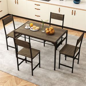 Set di 4 Sedie da Pranzo Contemporanee con Capacità di 150 kg, Rivestimento in Pelle PU Rimovibile, Struttura in Metallo e Rattan, Grigie, per Cucina - Product Image 2