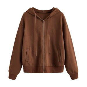 Sweat-shirts à capuche pour femmes, unis, brodés, de haute qualité, personnalisés, style hip-hop, avec impression de logo personnalisée - Product Image 4