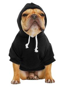 Dog Wear Solid Black Dogs <b>Hoodie</b> with Pocket and Adjustable Drawstrings Hood Luxury Dog Clothes - Product Image 1