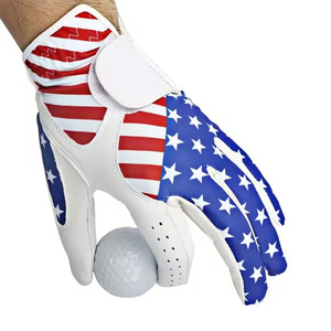 Guantes de golf al por mayor, OEM, logotipo personalizado, cuero de primera calidad, para hombre, negros, antideslizantes, para compradores de EE. UU. - Product Image 4