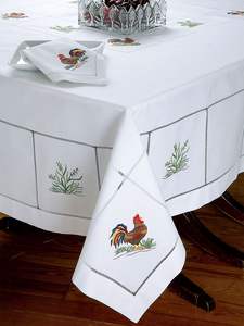 Mantel bordado elegante y lujoso Artesanía de punto de cruz y costura fresca Nuevo - Product Image 6