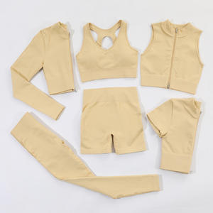 Conjunto Deportivo de 2 Piezas para Mujer, Top Corto de Manga Larga, Leggings para Gimnasio, Fitness, Yoga, Sujetador Deportivo, Ropa Deportiva, Conjunto para Correr - Product Image 3