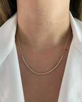 Collier tennis en diamant de laboratoire plaqué rhodium 10K 14K 18K, longueur réglable, fin et délicat, avec fermoir mousqueton, idéal pour superposition