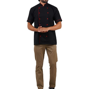2026 En gros Blouses de chef personnalisables à manches courtes avec impression, uniforme de responsable de restaurant - Product Image 2