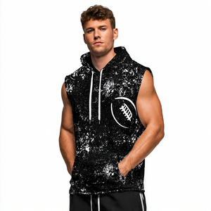 Hauts à capuche sans manches de football pour hommes, coupe épaule, haute qualité, 100% polyester, pour l'entraînement - Product Image 4