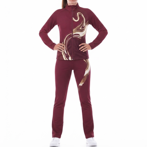 Women Athletic Cheerleading Tracksuit Custom Sublimation Sports <b>Jacket</b> Matching Pants Training Set - Product Image 4