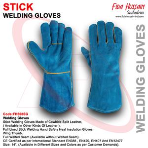 Guantes de trabajo de cuero dividido de piel de vaca de la mejor calidad 2024, guantes de seguridad de soldadura para uso diario y al aire libre, superventas en Pakistán - Product Image 6