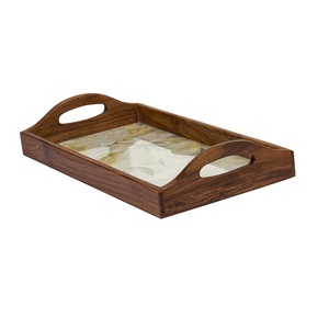 Bandeja de servicio con estampado de madera de Acacia, de acabado, venta al por mayor, para el hogar, Hotel y restaurante - Product Image 1