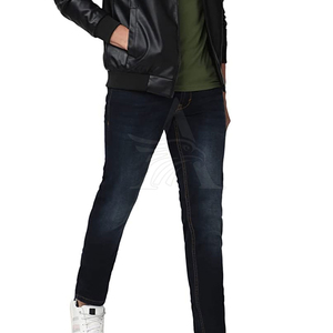 Jeans de Mezclilla para Hombre, Corte Slim Fit, Pierna Recta, Lavado Oscuro, Algodón de Peso Medio, Estilo Casual, para Otoño - Product Image 4