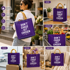 Bolsa de Yute Pequeña Personalizada AMANI, Ecológica, Resistente, Reutilizable, con Asas de Algodón, para Compras, Regalos y Promociones, al por Mayor - Product Image 4