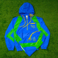 Ensemble de survêtement décontracté pour homme 2026, respirant, deux pièces, imprimé personnalisé, avec veste zippée en polyester et short, coupe-vent en nylon