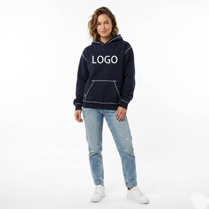 Sudadera con Capucha Negra para Hombre, Corte Regular, Algodón French Terry, Bolsillo Frontal con Logotipo, Estilo Casual para Otoño - Product Image 2