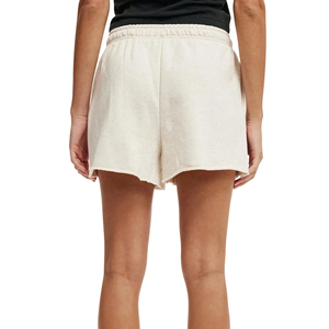 New Arrived Women's Sports Shorts Solid Color Custom Silk Screen Printed Logos Raw Hem Breathable Elastic Waist Button Fleece - Product Image 3