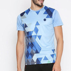T-shirt décontracté pour homme en tissu sublimé durable, manches courtes, col rond, pour usage régulier et style moderne - Product Image 5