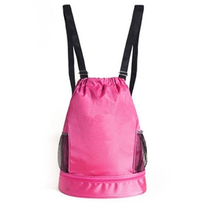 Sublimation Blank Mesh Pocket Sack Pack with Dry Wet Separated,Custom Gym <b>Backpack</b> Sport Drawstring Bag - Product Image 6
