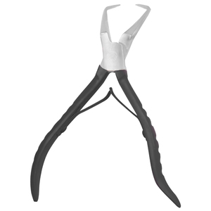 Pince professionnelle incurvée en acier inoxydable pour l'élimination des extensions de cheveux, avec poignée ergonomique recouverte de caoutchouc, outils de dépose des liens de kératine - Product Image 1