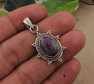 Purple Vintage Bezel Setting 925 Sterling Silver Pendant Genuine <b>Necklace</b> <b>Healing</b> <b>Crystal</b> Jewelry Unisex Good Luck Gift - Product Image 5