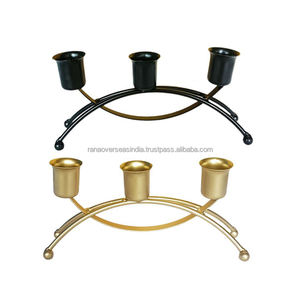 Soporte de vela de hierro con acabado dorado y negro elegante y duradero para bodas en casa y ocasiones especiales a un precio asequible - Product Image 6