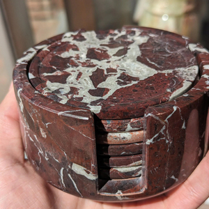 Low Price Modern Big Slab <b>Marble</b> Coaster Set of 6 for Kitchen Use Natural Onyx Coasters - Product Image 2