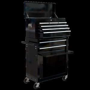High Capacity BLACK 8-Drawer <b>Rolling</b> <b>Tool</b> Chest with Wheels Convenient <b>Tool</b> Storage Cabinet - Product Image 6