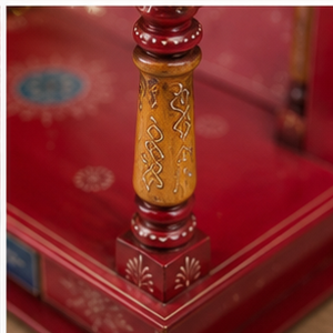 Caja de Madera Hecha a Mano GUNVANTI, Diseño Pintado en Rojo y Dorado, Forma Personalizada, Origen India, para Decoración del Hogar, Arte Popular - Product Image 4