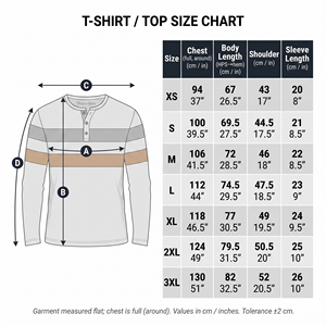 เสื้อยืดแขนยาวผู้ชาย คอเฮนลีย์ ผ้าฝ้าย 100% กันยับ ทรงปกติ ลายทางสีตัดต่อ สไตล์ลำลอง - Product Image 6