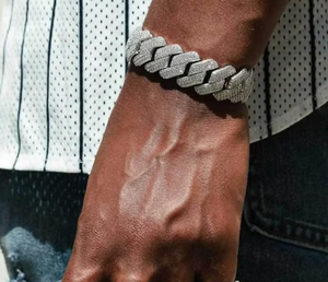 Bracelet cubain plaqué or avec zircons, chaîne à maillons, bijoux hip-hop pour fête, mariage, cadeau - Product Image 4