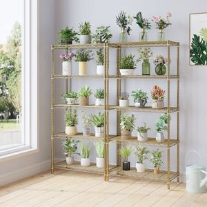 FCH ขาตั้งจอแสดงผลแบบห้าชั้น ขาปรับระดับได้ พร้อมปรับระยะห่างระหว่างชั้นได้ฟรี เหล็กเคลือบเงาสูง 74*34*150 ซม. สำหรับชั้นวางของ - Product Image 5