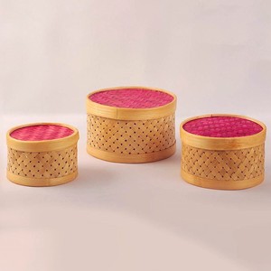 Cajas de bambú tejidas para organización del hogar, organizador de maquillaje, almacenamiento de escritorio, decoración superventas - Product Image 2