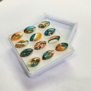 Cabujón de Turquesa Cobre Ostra Espinosa en Forma de Marquesa, Gema Suelta para Joyería - Product Image 3