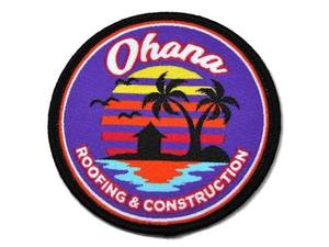 Patch thermocollant circulaire 3D en feutre non tissé Ohana Roofing & Construction, idéal pour un cadeau - Product Image 1