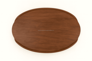 Table basse ovale en rotin et bois de style Mid-Century, table centrale ovale en rotin bohème (faite à la main) finition noyer, table basse ovale en rotin 2026 - Product Image 4