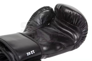 Guantes de boxeo de cuero de 14 oz con cordones y correa ajustable para la muñeca para adultos, equipo de entrenamiento de boxeo - Product Image 5
