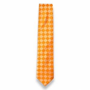Corbata a Cuadros Naranja 100% Poliéster para Hombre |   Tamaño Personalizado Ecológico de Primera Calidad |   Elegante Regalo Formal para Bodas, Fiestas y Negocios - Product Image 2