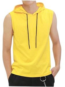 Camiseta sin mangas con capucha y bloques de color, de secado rápido, estilo casual deportivo para hombre - Product Image 2