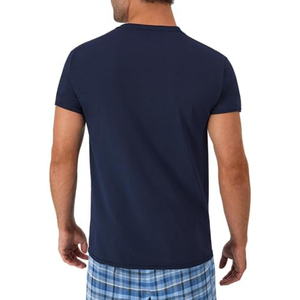 T-shirt en jersey de coton 100% uni à manches courtes et col rond pour homme, coupe classique, décontracté, design uni, idéal pour la gym - Product Image 3